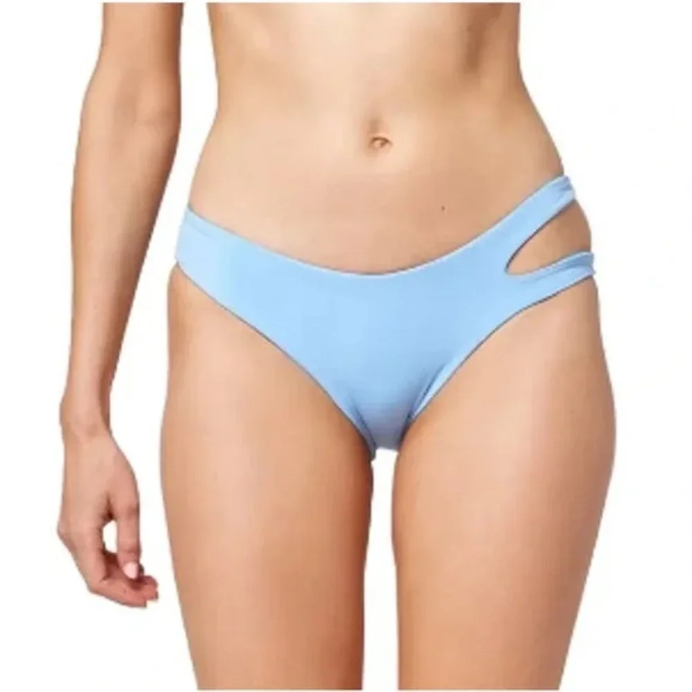 l*space Reversible Aura Blue/Electric Blue Breakers Cut Out Bikini Bottom Swim‎